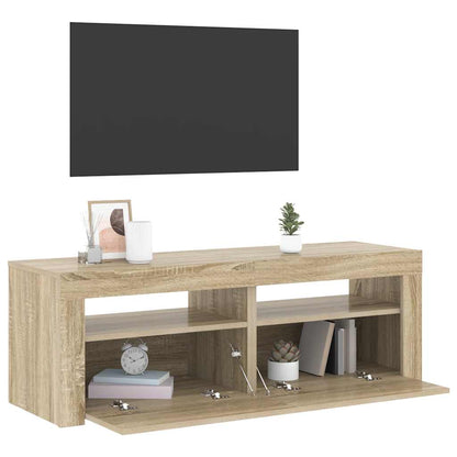 Mobile Porta TV con Luci LED Rovere Sonoma 120x35x40 cm - homemem39