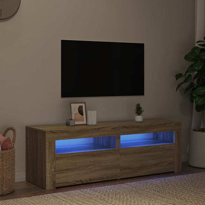 Mobile Porta TV con Luci LED Rovere Sonoma 120x35x40 cm - homemem39