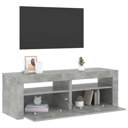 Mobile Porta TV con Luci LED Grigio Cemento 120x35x40 cm - homemem39