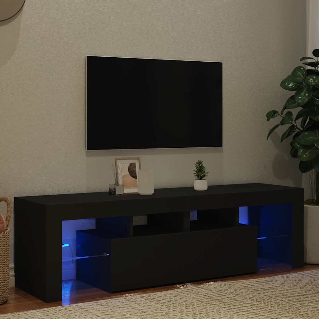Mobile Porta TV con Luci LED Nero 140x36,5x40 cm - homemem39