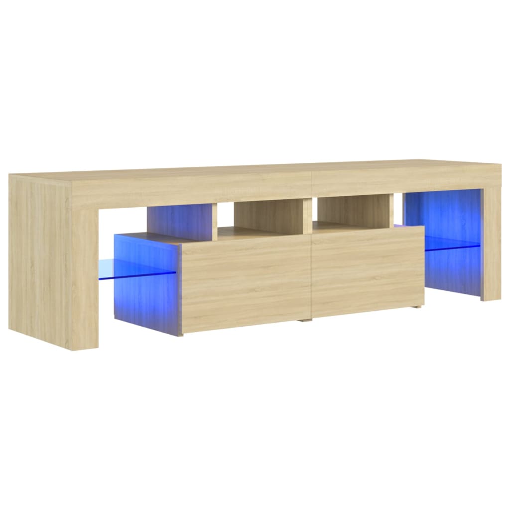 Mobile Porta TV con Luci LED Rovere Sonoma 140x36,5x40 cm - homemem39