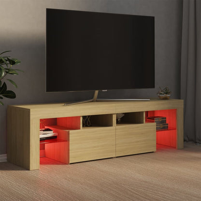 Mobile Porta TV con Luci LED Rovere Sonoma 140x36,5x40 cm - homemem39