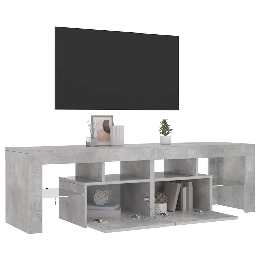 Mobile Porta TV con Luci LED Grigio Cemento 140x36,5x40 cm - homemem39