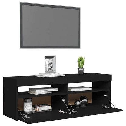Mobile Porta TV con Luci LED Nero 120x35x40 cm - homemem39