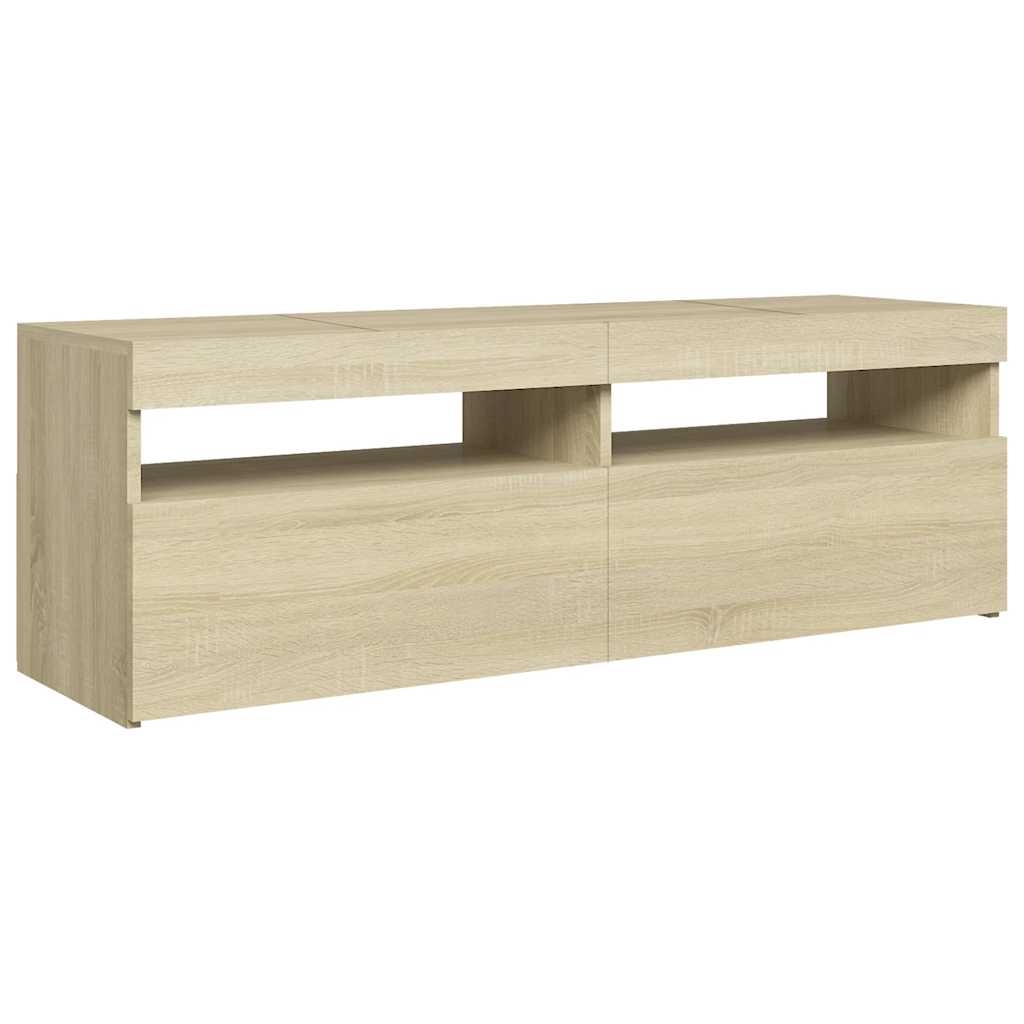 Mobile Porta TV con Luci LED Rovere Sonoma 120x35x40 cm - homemem39