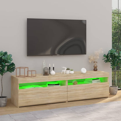 Mobili Porta TV con Luci LED 2 pz Rovere Sonoma 75x35x40 cm - homemem39