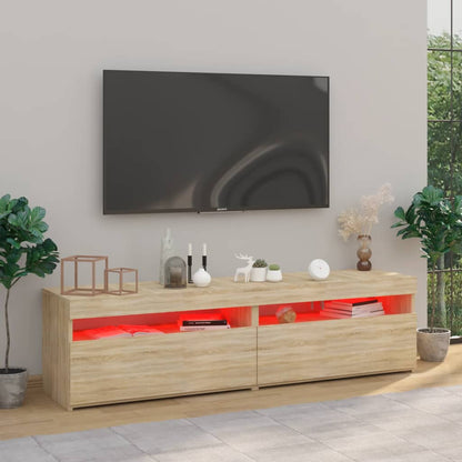 Mobili Porta TV con Luci LED 2 pz Rovere Sonoma 75x35x40 cm - homemem39