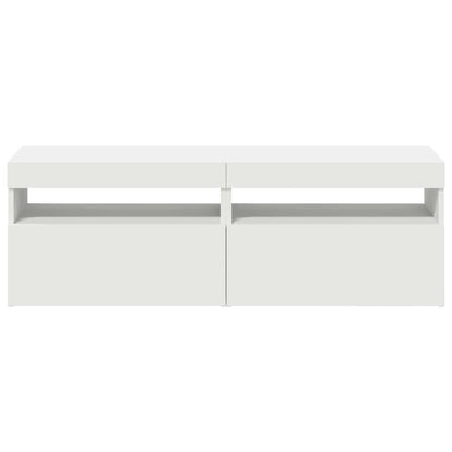 Mobili Porta TV con Luci LED 2 pz Bianchi 60x35x40 cm - homemem39