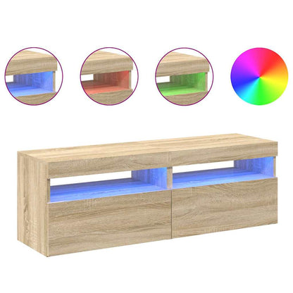 Mobili Porta TV con LED 2 pz Rovere Sonoma 60x35x40 cm - homemem39