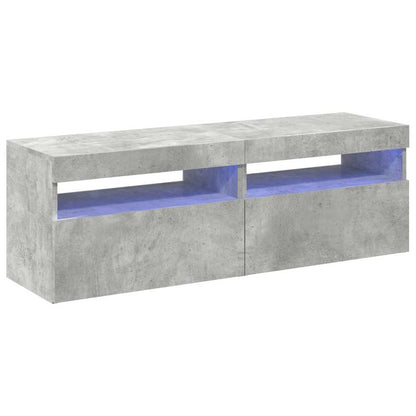 Mobili Porta TV con Luci LED 2 pz Grigio Cemento 60x35 cm - homemem39