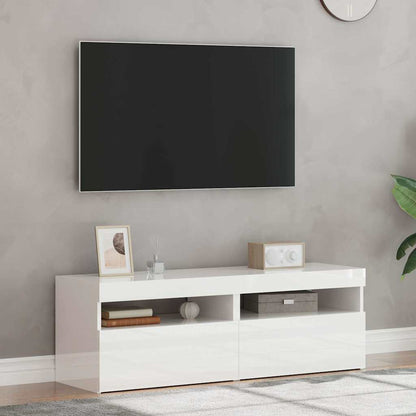 Mobili Porta TV con Luci LED 2 pz Bianco Lucido 60x35x40 cm - homemem39
