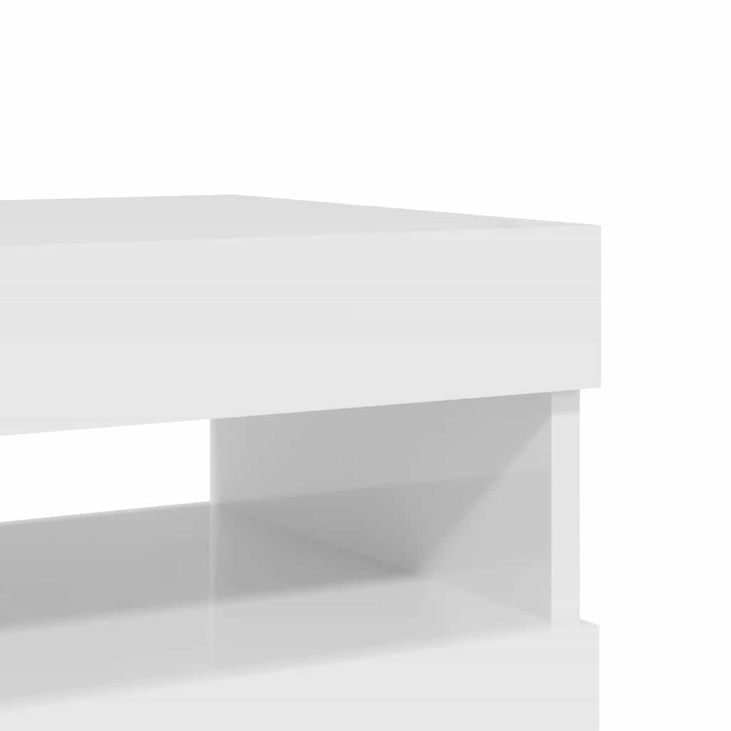 Mobili Porta TV con Luci LED 2 pz Bianco Lucido 60x35x40 cm - homemem39