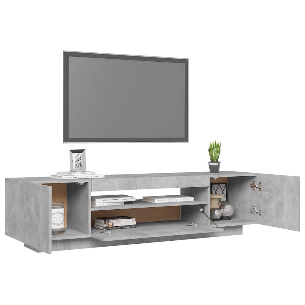 Mobile Porta TV con Luci LED Grigio Cemento 160x35x40 cm - homemem39