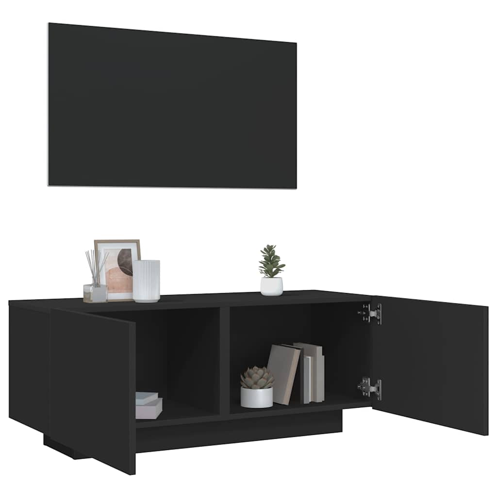Mobile Porta TV Nero 100x35x40 cm in Legno Multistrato - homemem39