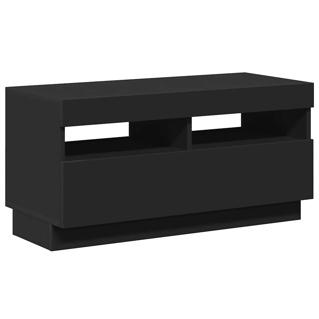 Mobile Porta TV con Luci LED Nero 80x35x40 cm