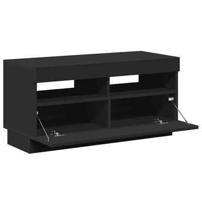 Mobile Porta TV con Luci LED Nero 80x35x40 cm