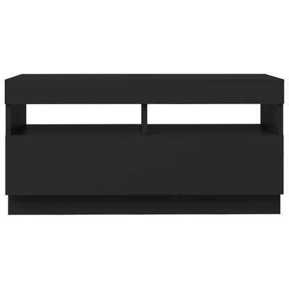 Mobile Porta TV con Luci LED Nero 80x35x40 cm