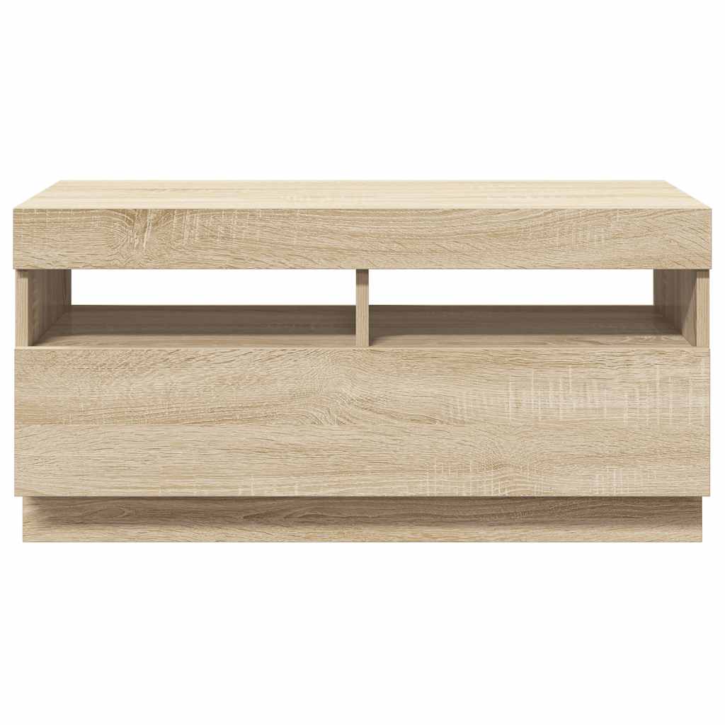 Mobile Porta TV con Luci LED Rovere Sonoma 80x35x40 cm - homemem39