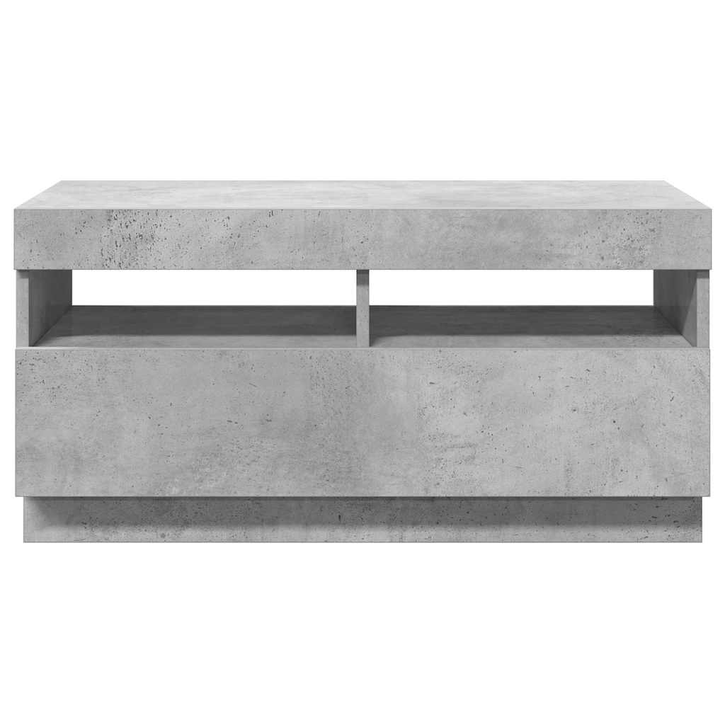 Mobile Porta TV con Luci LED Grigio Cemento 80x35x40 cm - homemem39