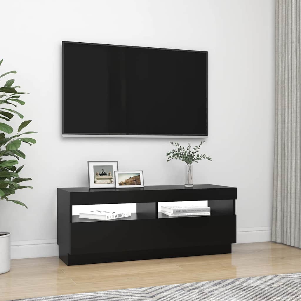 Mobile Porta TV con Luci LED Nero 100x35x40 cm - homemem39