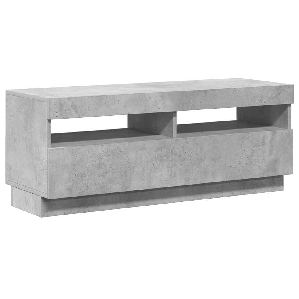 Mobile Porta TV con Luci LED Grigio Cemento 100x35x40 cm - homemem39