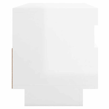 Mobile Porta TV con Luci LED Bianco Lucido 100x35x40 cm - homemem39