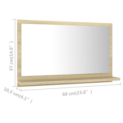 Specchio da Bagno Rovere Sonoma 60x10,5x37 cm Legno Multistrato | homemem39