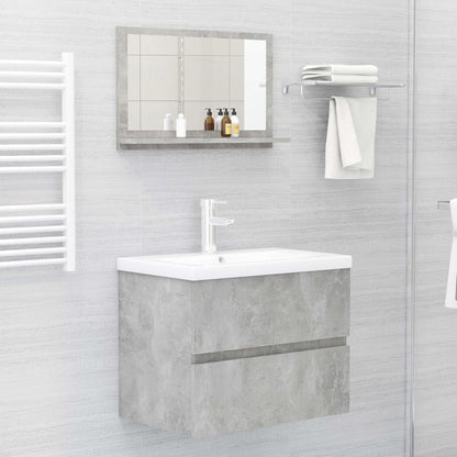 Specchio da Bagno Grigio Cemento 60x10,5x37cm Legno Multistrato | homemem39