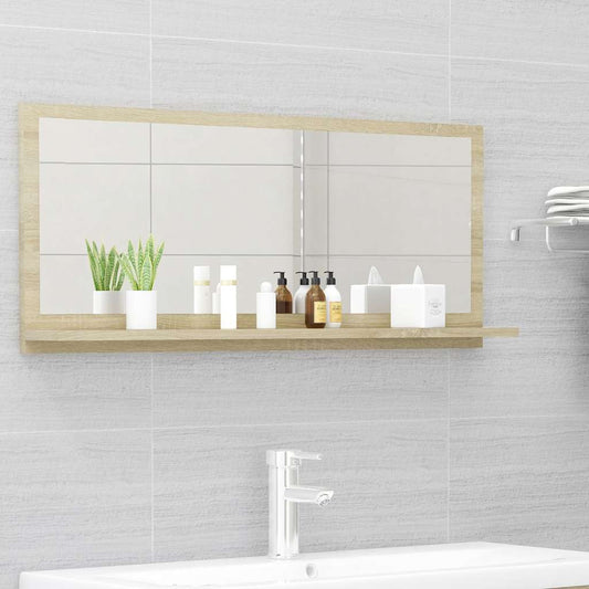 Specchio da Bagno Rovere Sonoma 90x10,5x37 cm Legno Multistrato | homemem39