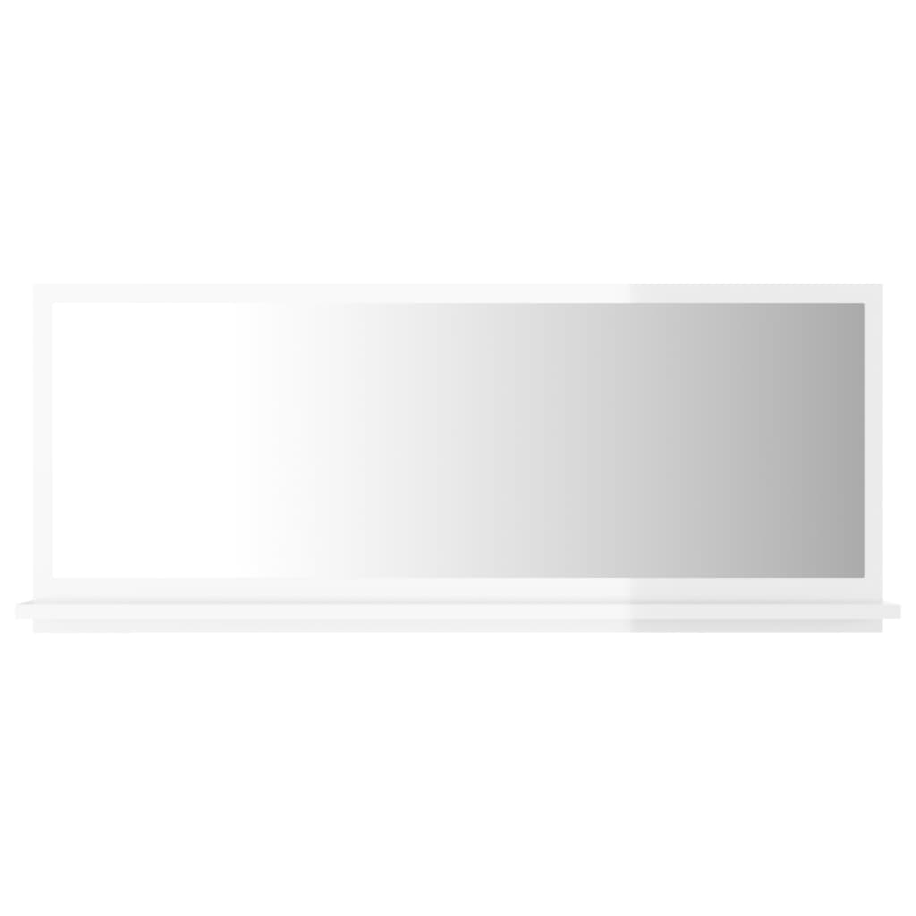 Specchio da Bagno Bianco Lucido 90x10,5x37 cm Legno Multistrato - homemem39
