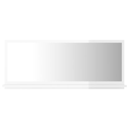 Specchio da Bagno Bianco Lucido 90x10,5x37 cm Legno Multistrato - homemem39