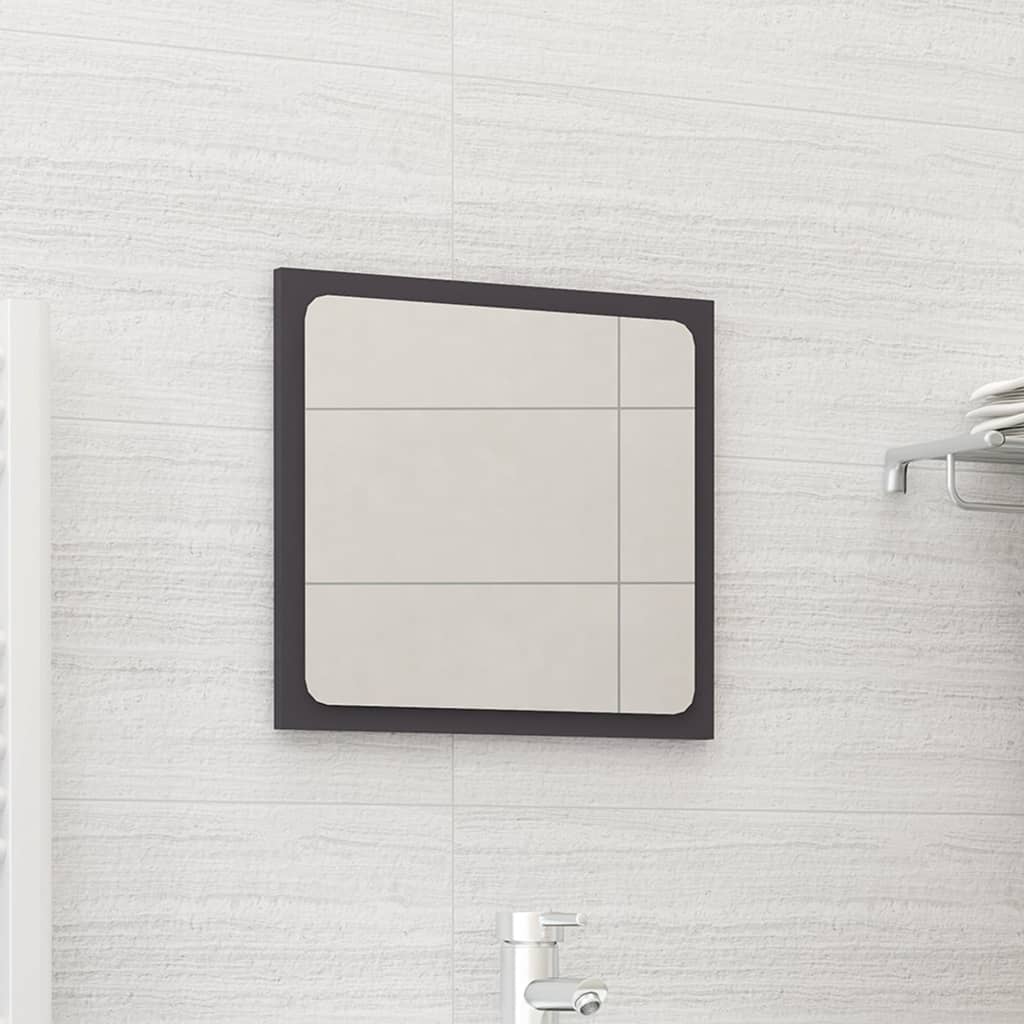 Specchio da Bagno Grigio 40x1,5x37 cm in Legno Multistrato | homemem39