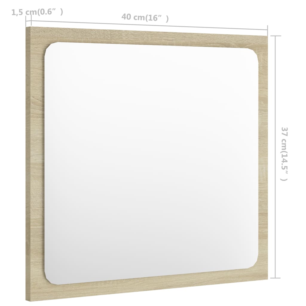 Specchio da Bagno Rovere Sonoma 40x1,5x37 cm Legno Multistrato | homemem39