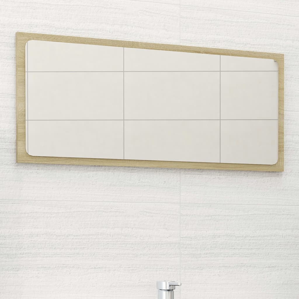 Specchio da Bagno Rovere Sonoma 80x1,5x37 cm Legno Multistrato | homemem39