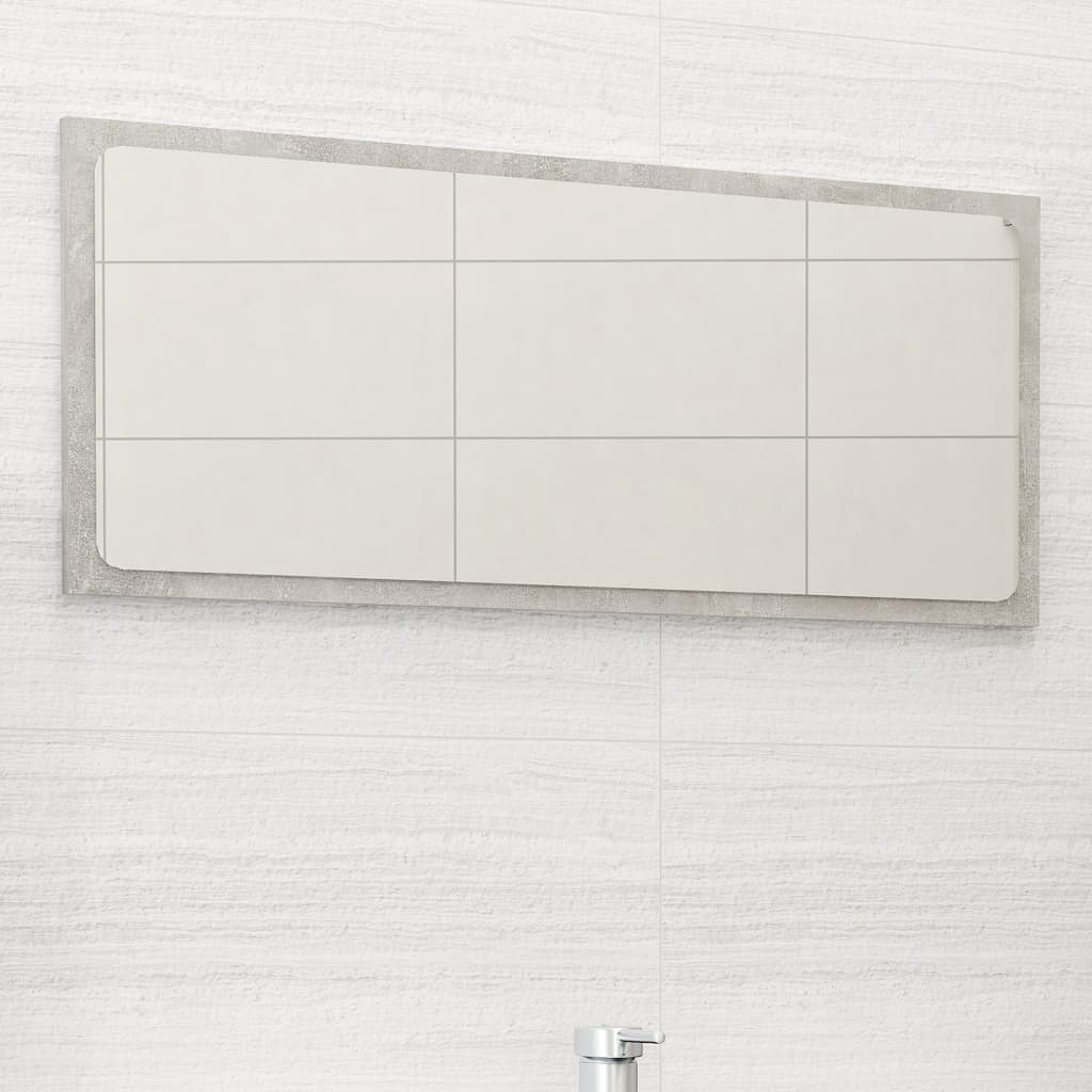 Specchio da Bagno Grigio Cemento 80x1,5x37 cm Legno Multistrato | homemem39