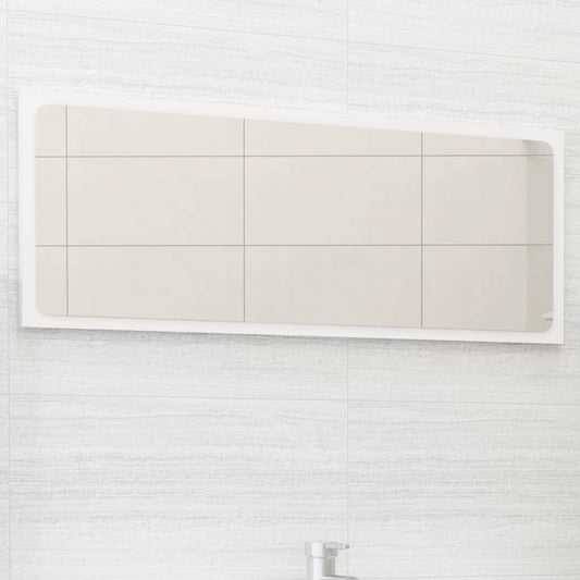 Specchio da Bagno Bianco 90x1,5x37 cm in Legno Multistrato | homemem39