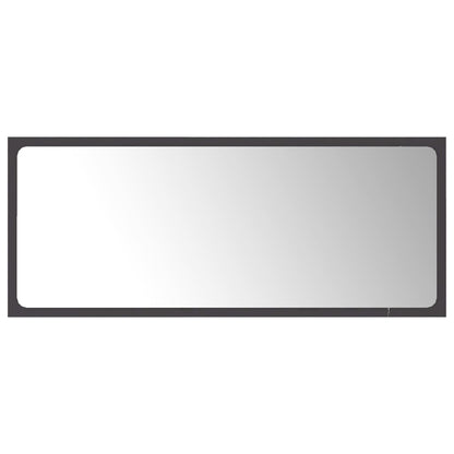 Specchio da Bagno Grigio 90x1,5x37 cm in Legno Multistrato | homemem39