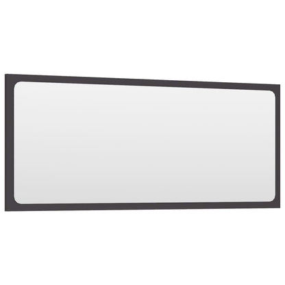Specchio da Bagno Grigio 90x1,5x37 cm in Legno Multistrato | homemem39