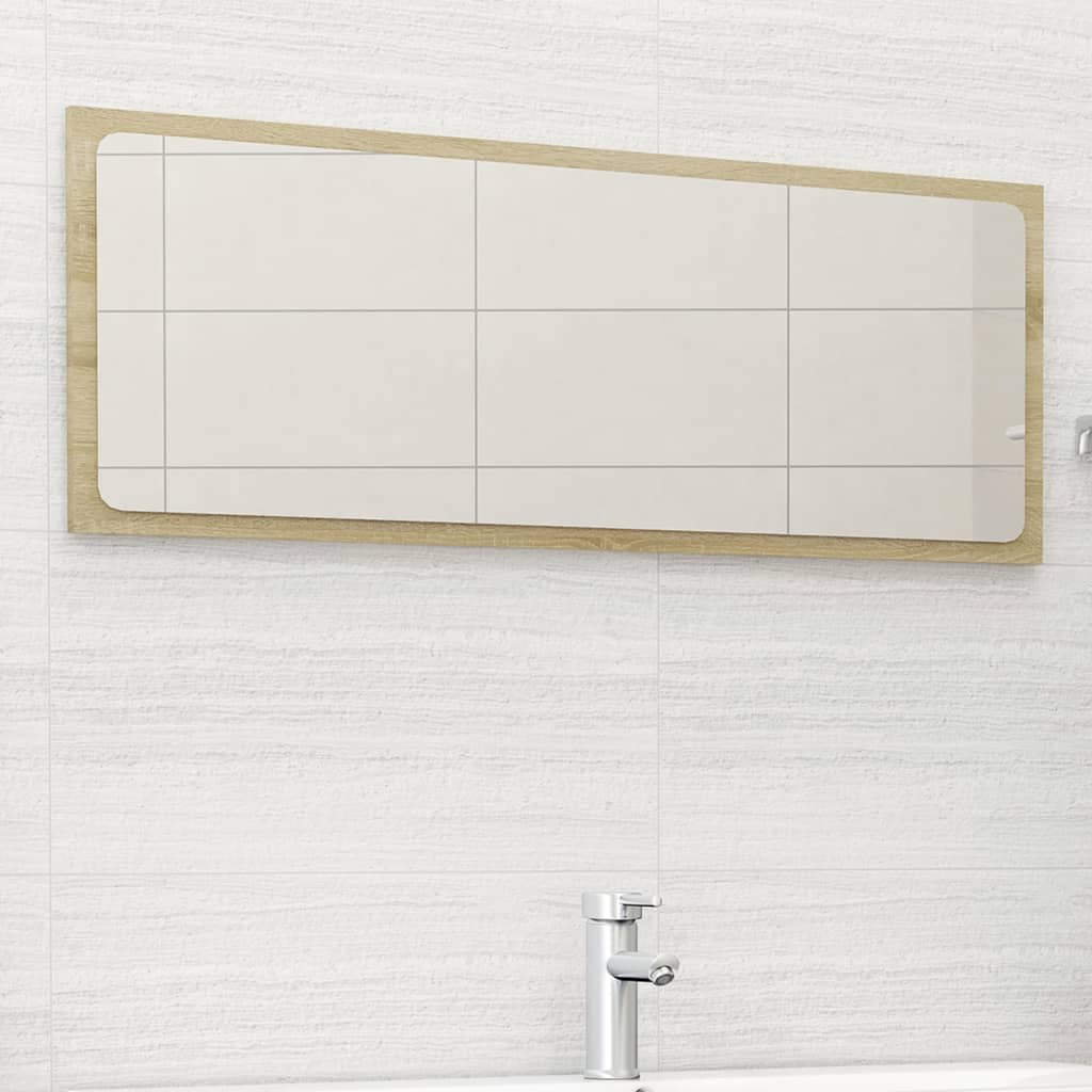 Specchio da Bagno Rovere Sonoma 100x1,5x37 cm Legno Multistrato | homemem39