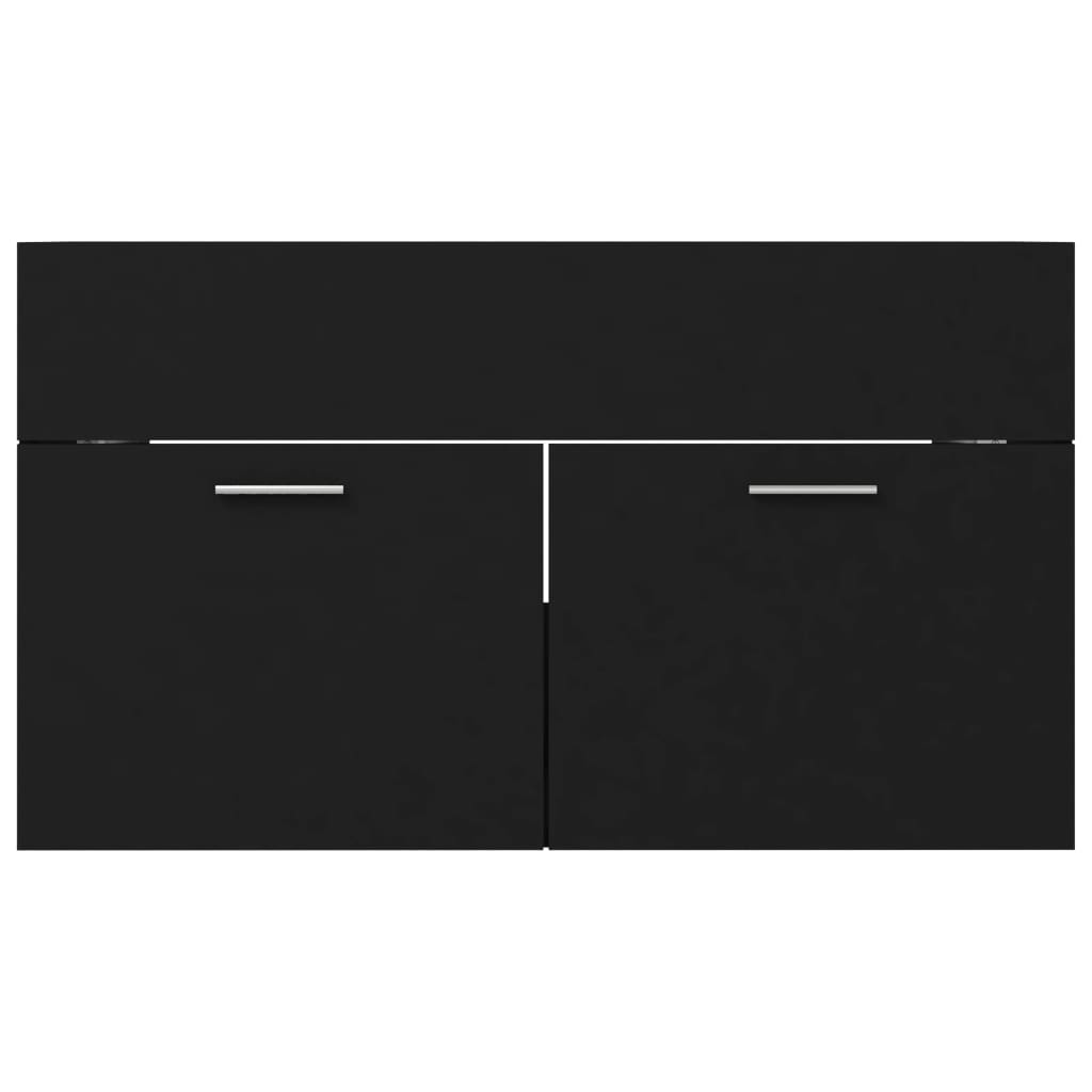 Mobile Sottolavabo Nero 80x38,5x46 cm in Legno Multistrato | homemem39