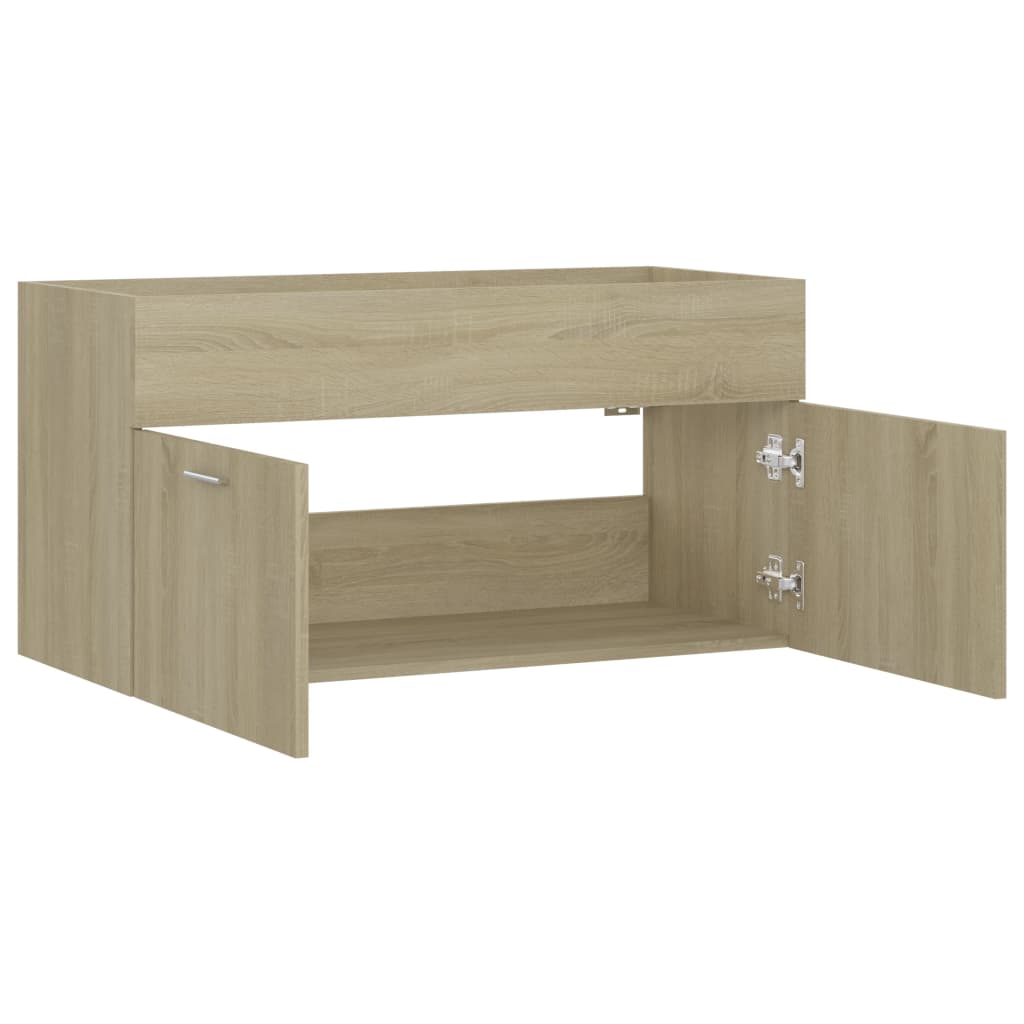 Mobile Sottolavabo Rovere Sonoma 90x38,5x46cm Legno Multistrato | homemem39