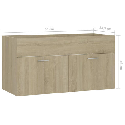Mobile Sottolavabo Rovere Sonoma 90x38,5x46cm Legno Multistrato | homemem39