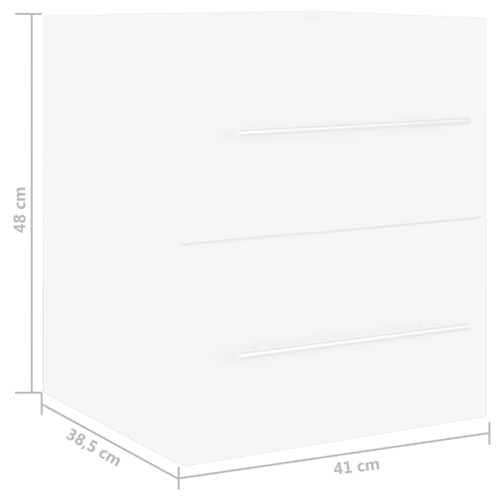 Mobile Lavabo Bianco 41x38,5x48 cm in Legno Multistrato | homemem39