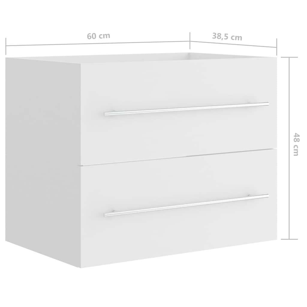 Mobile Lavabo Bianco 60x38,5x48 cm in Legno Multistrato