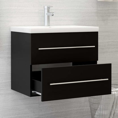 Mobile Lavabo Nero 60x38,5x48 cm in Legno Multistrato