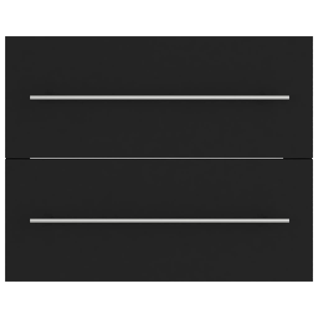 Mobile Lavabo Nero 60x38,5x48 cm in Legno Multistrato