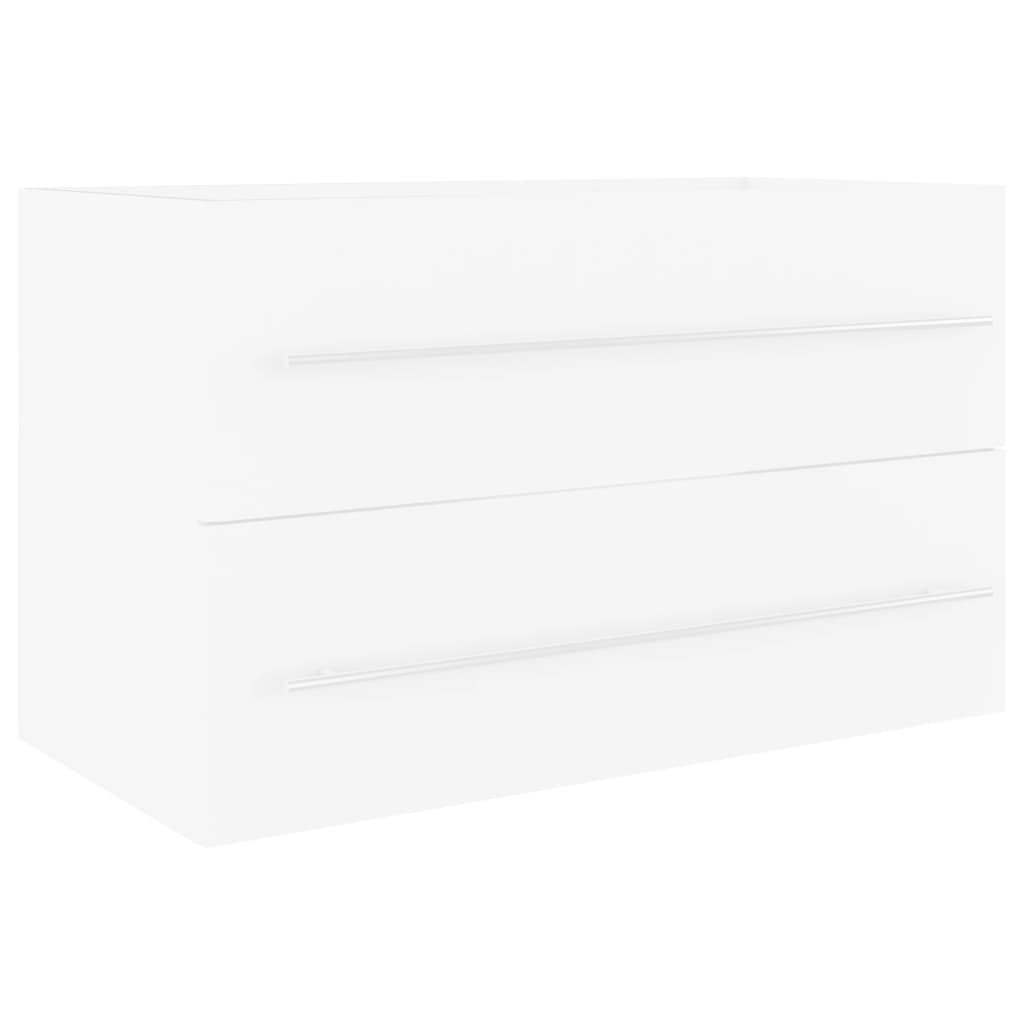 Mobile Lavabo Bianco 80x38,5x48 cm in Legno Multistrato | homemem39