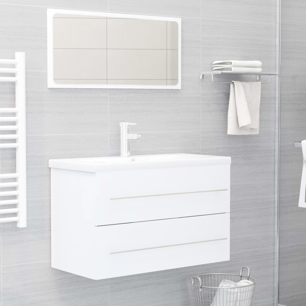 Mobile Lavabo Bianco 80x38,5x48 cm in Legno Multistrato | homemem39