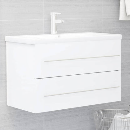 Mobile Lavabo Bianco 80x38,5x48 cm in Legno Multistrato | homemem39