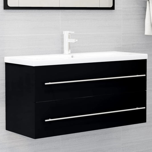 Mobile Lavabo Nero 100x38,5x48 cm in Legno Multistrato | homemem39